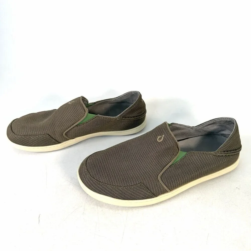 Olukai Nohea Mesh 10188-13AP Mustang Lime Peel Shoes Slip On Men’s Size 10